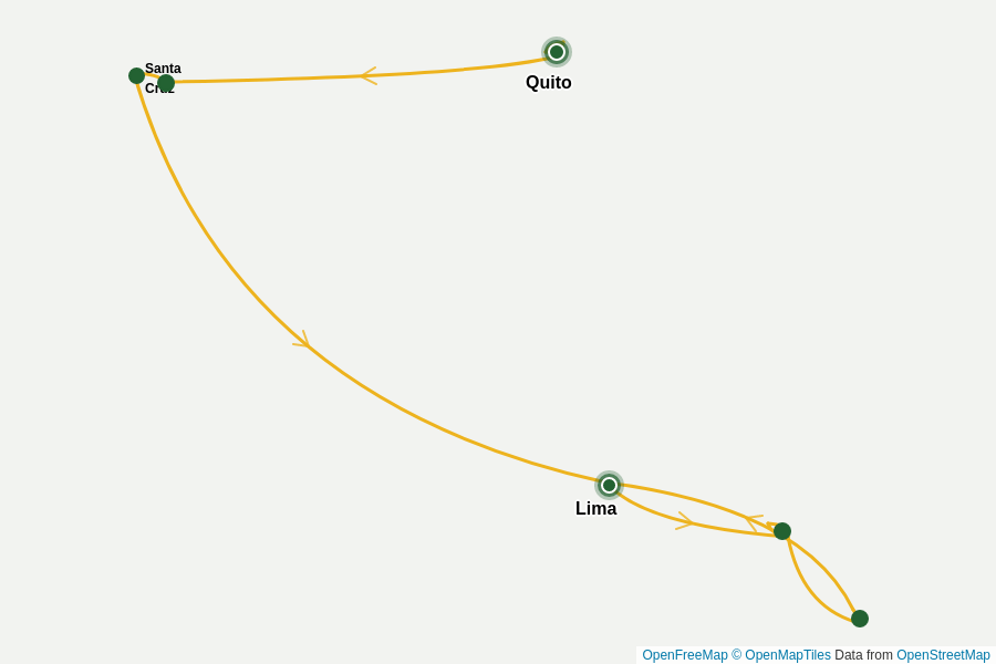 Itinerary Map image for Peru & Ecuador: Mythen und Naturparadiese