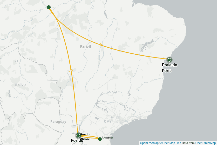 Itinerary Map image for Brasilien: Privatreise