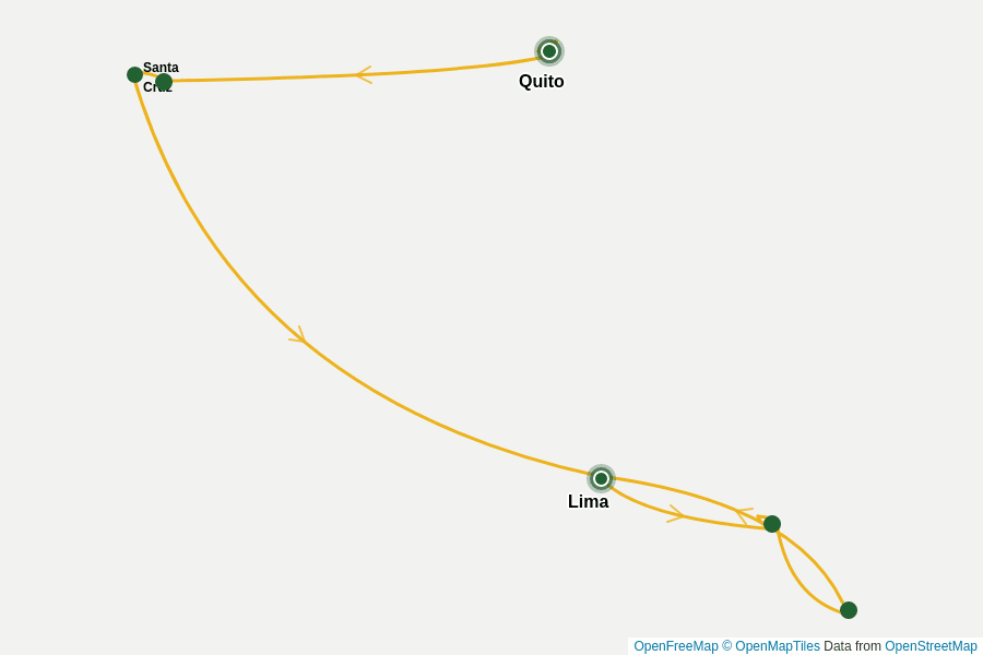 Itinerary Map image for Peru & Ecuador: Mythen und Naturparadiese