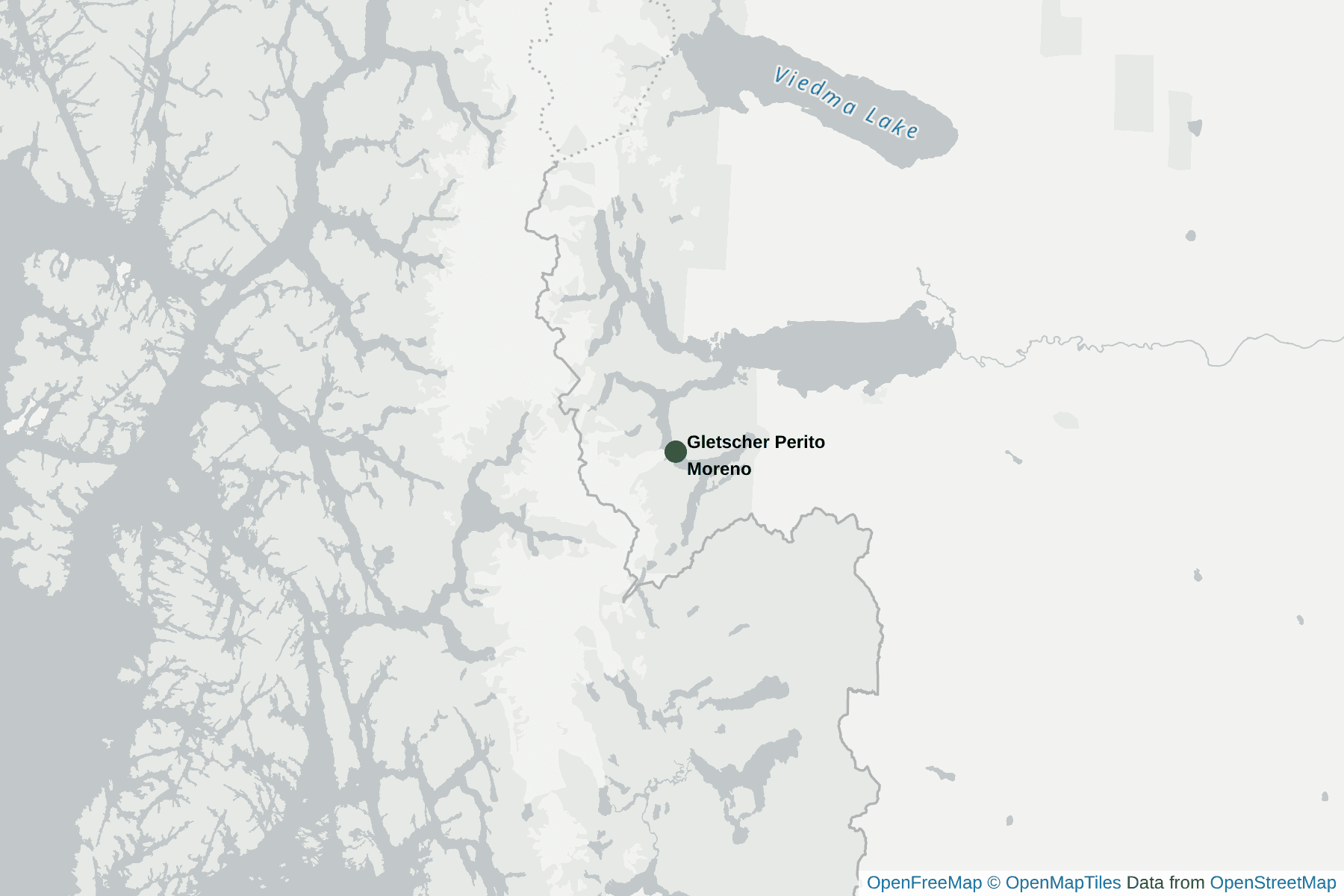 Karte von Gletscher Perito Moreno