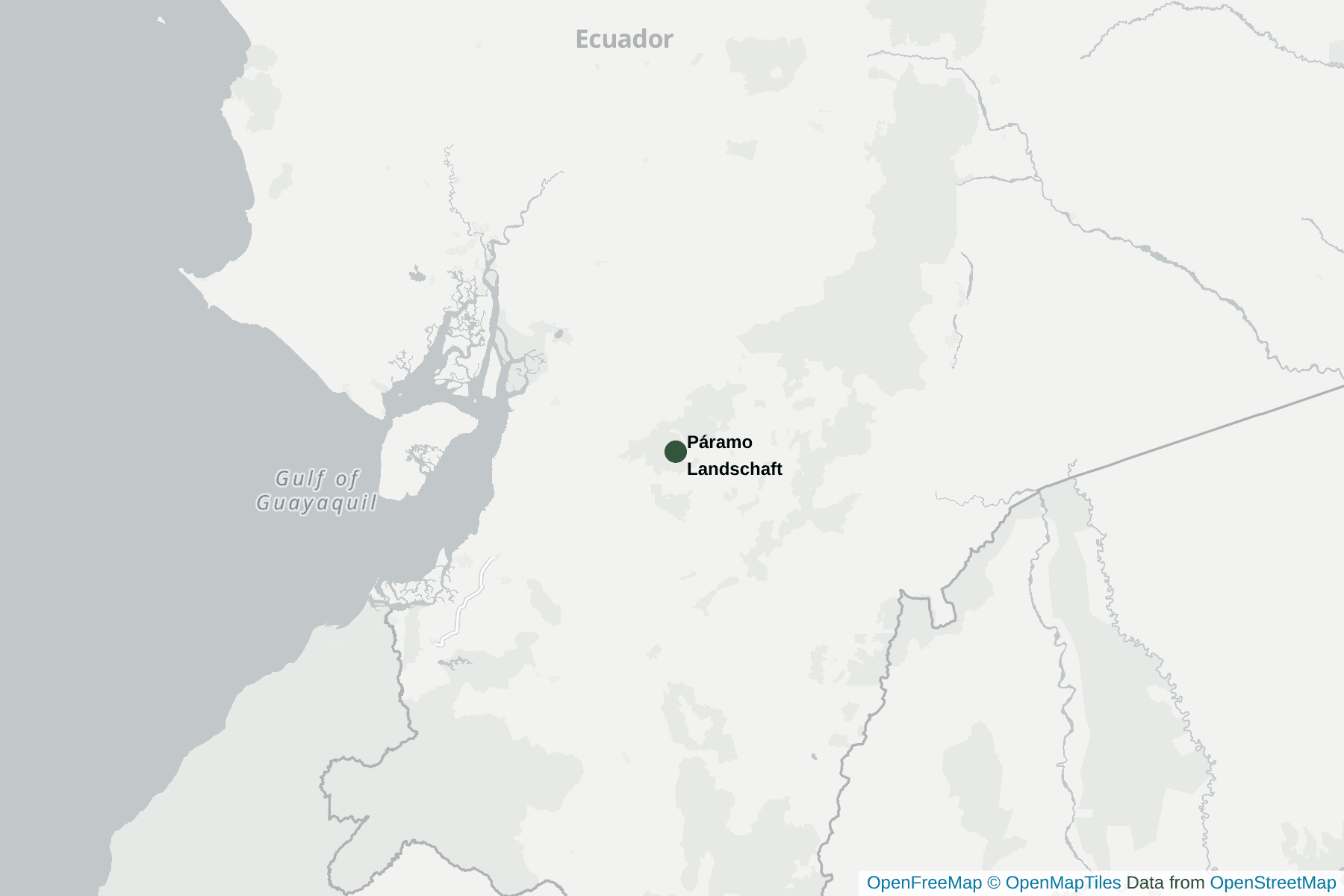 Karte von Páramo Landschaft